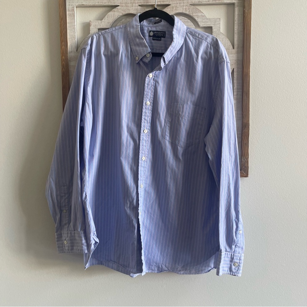 J Crew Haberdashery XXL 18-181/2 pinstripe button down